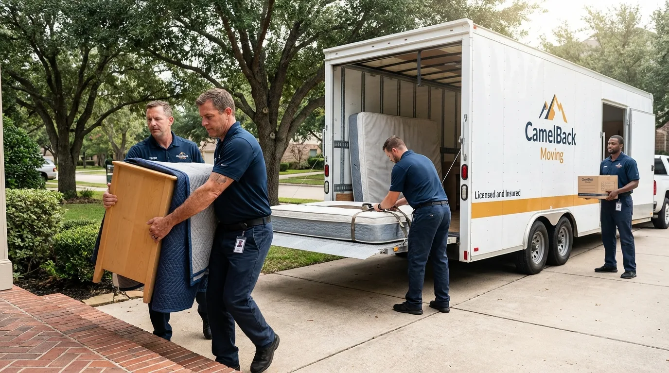 Crew loading residential truck for cross-state move from Villas, NJ